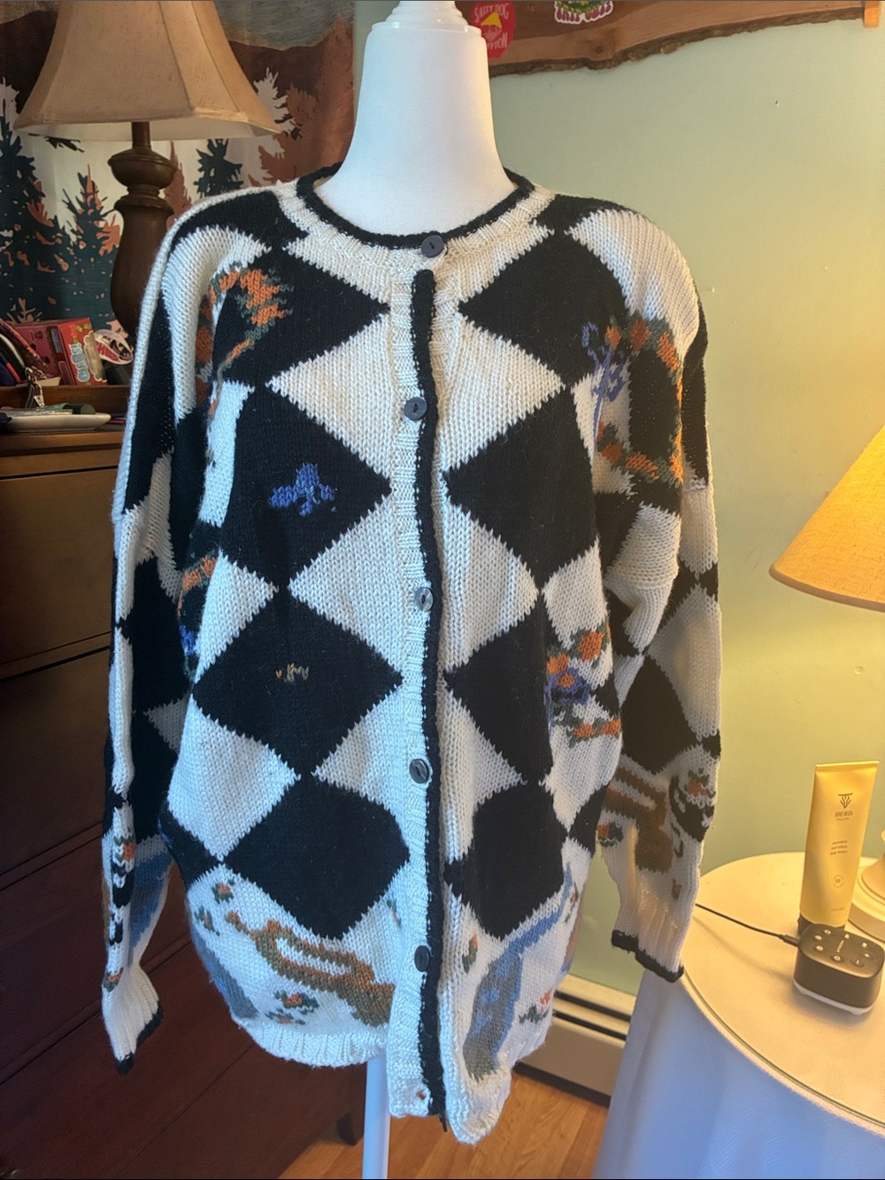 Vintage 90s Kitty Hawk by Vivian Wang Cardigan M
